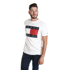 Tommy Hilfiger pánské bílé tričko Flag - XL (YA2)